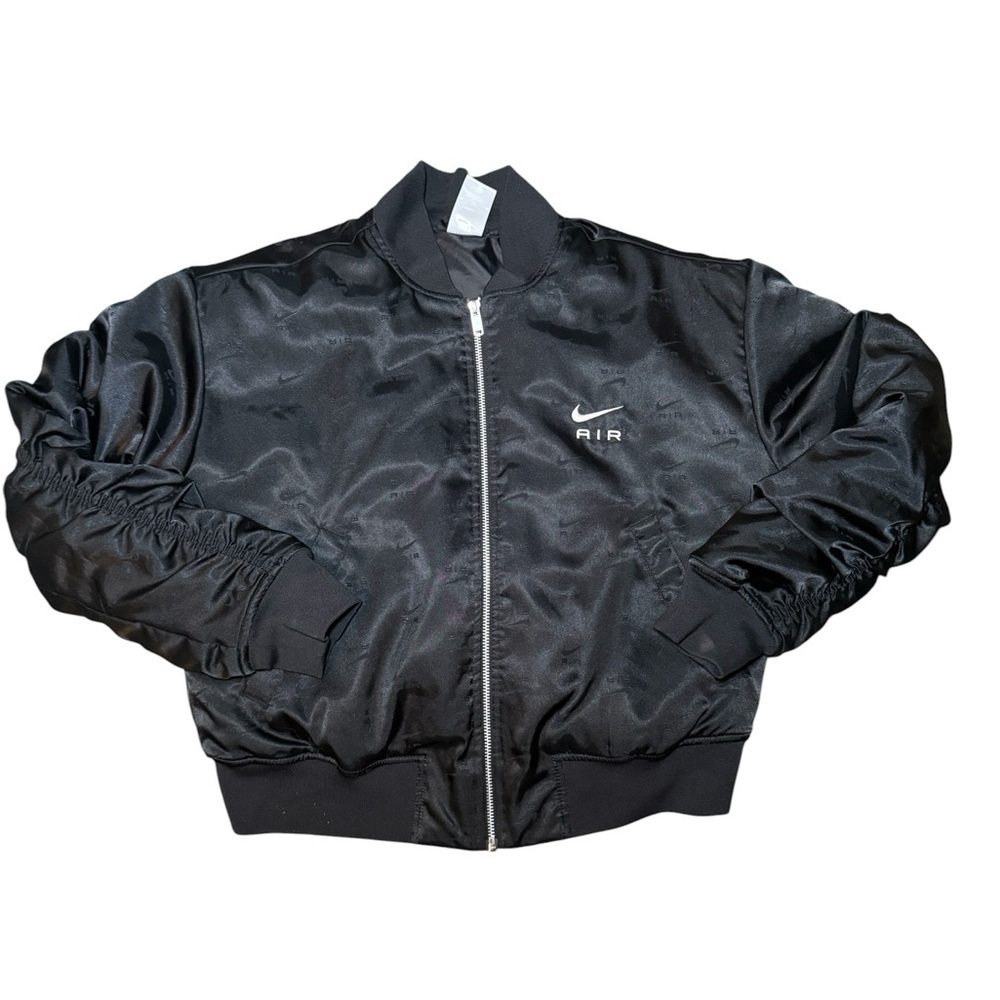Nike Air Women's Bomber Jacket Satin Finish Medium Black - Picture 3 of 12